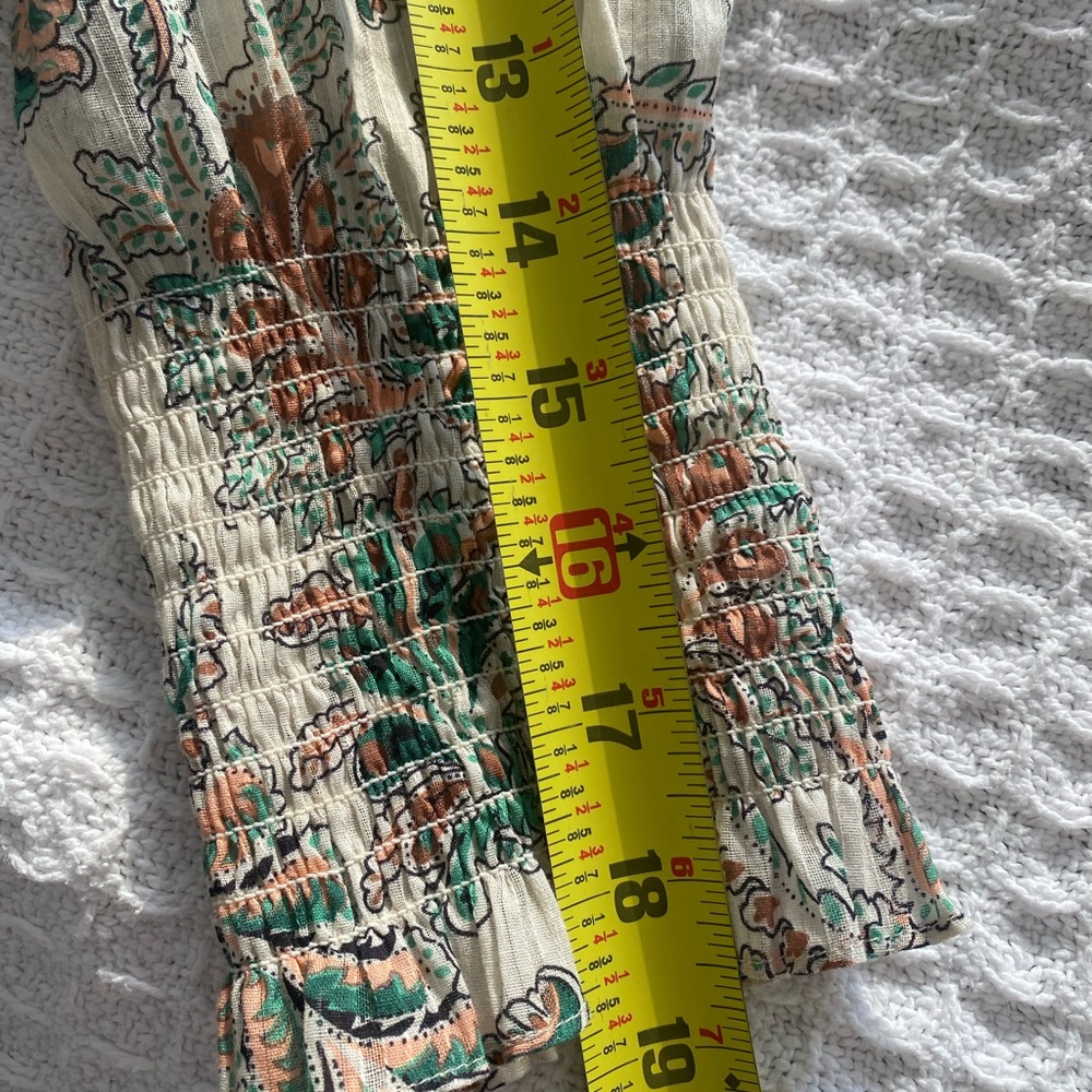 Veronica Beard Green And Orange Patterned Top - image 3